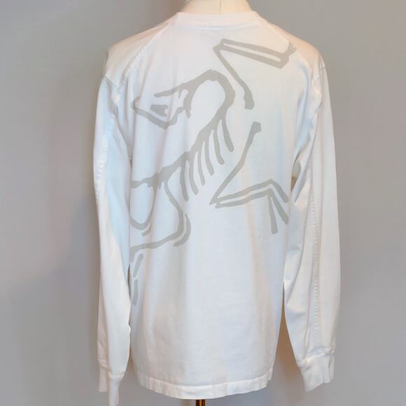 ARC'TERYX Kragg Cotton Bird Crew Long Sleeve Women's Tee Size Med. in White - Picture 4 of 7